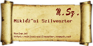 Miklósi Szilveszter névjegykártya