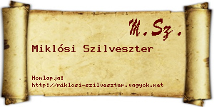 Miklósi Szilveszter névjegykártya